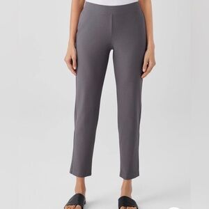 Eileen Fisher Washable Stretch Crepe Charcoal Ankle Pants size S
